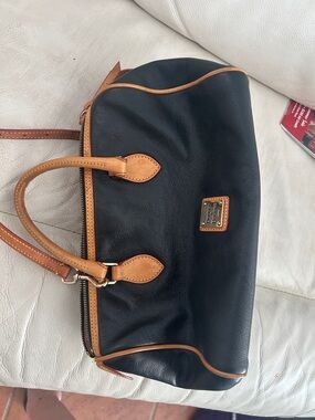 Dooney & Bourke Black and Tan Satchel